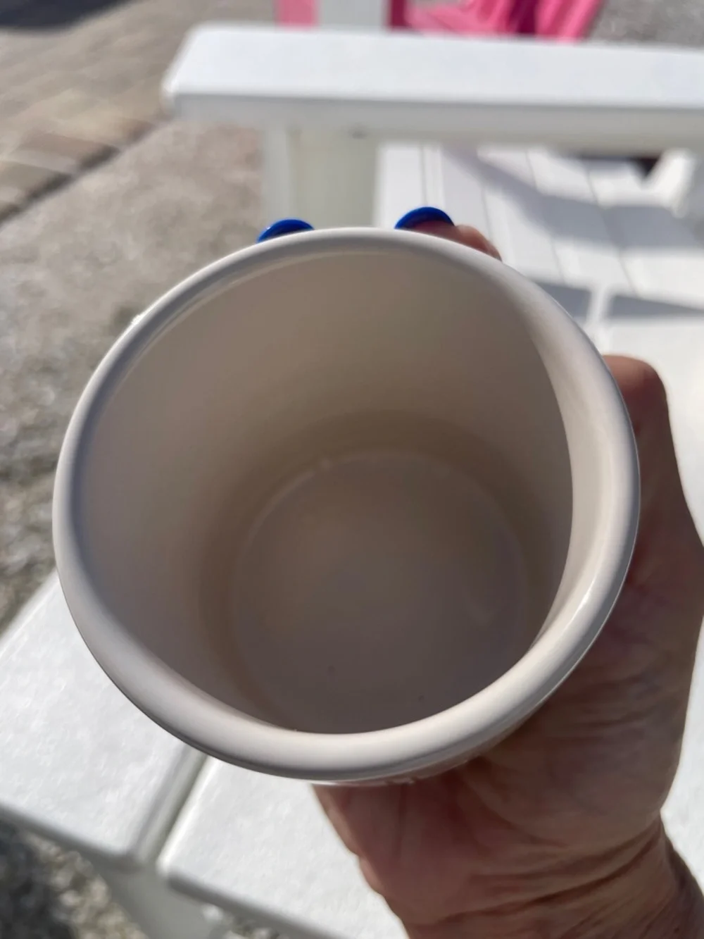 Rae Dunn Cream Ceramic Tumbler with Gold HELLO Lettering